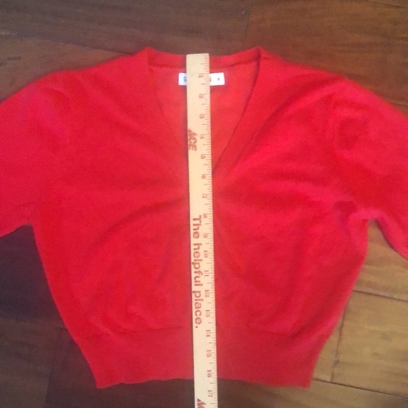 GRACE KARIN | Red Open Front Knit Cropped Bolero Shrug Cardigan Sweater - Picture 8 of 11
